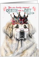 Birthday Great Pyrenees Dog Funny Queen for a Day card