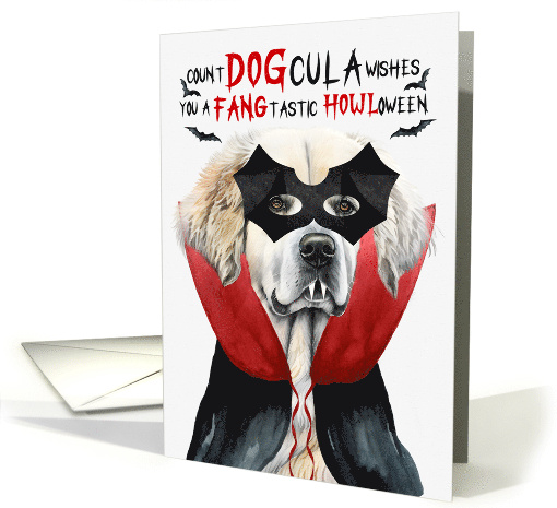 Great Pyrenees Dog Funny Halloween Count DOGcula card (1805354)