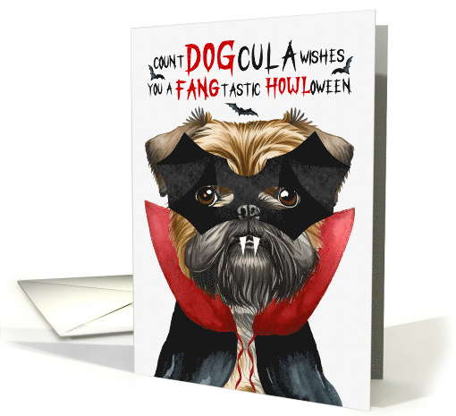 Brussels Griffon Dog Funny Halloween Count DOGcula card (1805990)