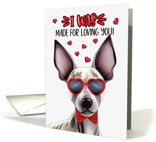 Valentine's Day Hairless Terrier Dog I Was Made for Loving You card