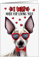 Valentine’s Day Hairless Terrier Dog I Was Made for Loving You card