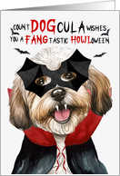 Havanese Dog Funny Halloween Count DOGcula card