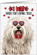 Valentine’s Day Komondor Dog I Was Made for Loving You card