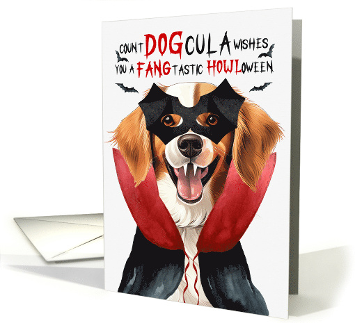 Kooikerhondje Dog Funny Halloween Count DOGcula card (1807486)