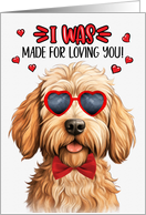 Valentine’s Day Caramel Labradoodle Dog Made for Loving You card