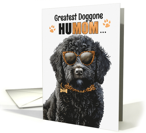 Mother's Day Black Labradoodle Dog Greatest HuMOM Ever card (1807852)