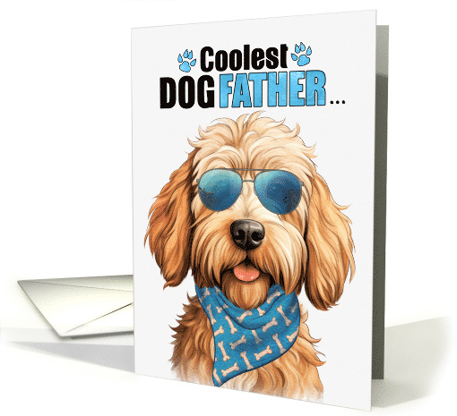 Father's Day Caramel Labradoodle Dog Coolest Dogfather Ever card