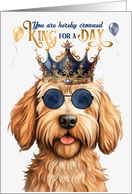 Birthday Caramel Labradoodle Dog Funny King for a Day card