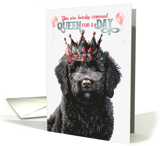 Birthday Black Labradoodle Dog Funny Queen for a Day card (1807866)