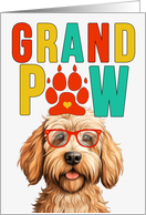 GrandPAW Caramel Labradoodle Dog Grandparents Day card