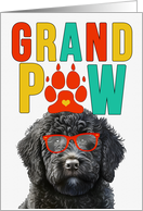 GrandPAW Black Labradoodle Dog Grandparents Day card