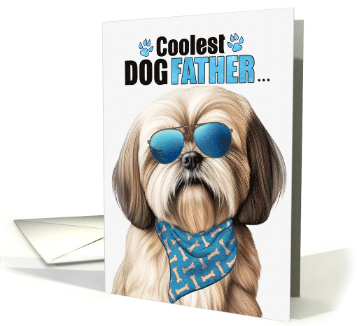 Father's Day Lhasa Apso Dog Coolest Dogfather Ever card (1808496)