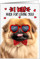 Valentine’s Day Pekingese Dog I Was Made for Loving You card
