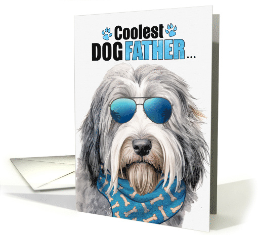 Father's Day Bearded Collie Dog Coolest Dogfather Ever card (1810006)
