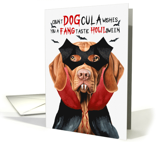 Vizsla Dog Funny Halloween Count DOGcula card (1810428)