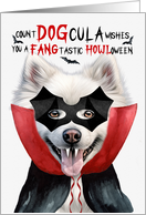 American Eskimo Dog Funny Halloween Count DOGcula card