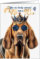 Birthday Bloodhound Dog Funny King for a Day card