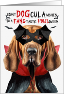 Bloodhound Dog Funny Halloween Count DOGcula card