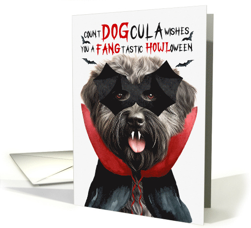Bouvier des Flandres Dog Funny Halloween Count DOGcula card (1811326)