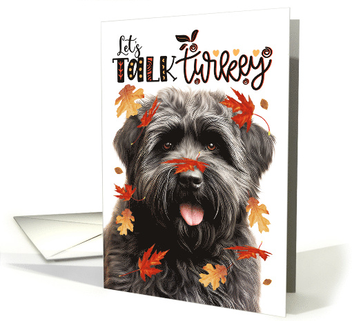 Thanksgiving Bouvier des Flandres Dog Let's Talk Turkey card (1811328)
