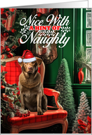Chesapeake Bay Retriever Christmas Dog Nice with a Hint of Naughty card