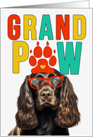 GrandPAW Chocolate Cocker Spaniel Dog Grandparents Day card