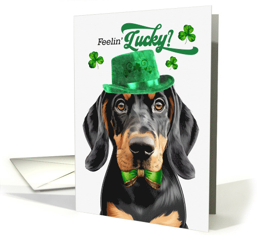 St Patrick's Day Black and Tan Coonhound Dog Feelin'... (1811760)