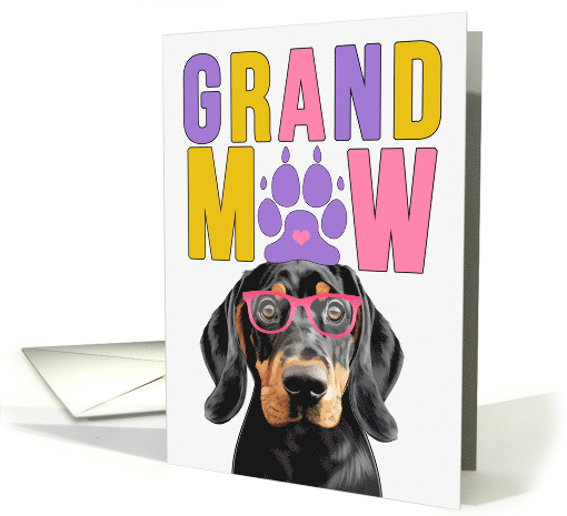 GrandMAW Black and Tan Coonhound Dog Grandparents Day card (1811774)