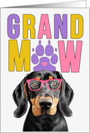 GrandMAW Black and Tan Coonhound Dog Grandparents Day card