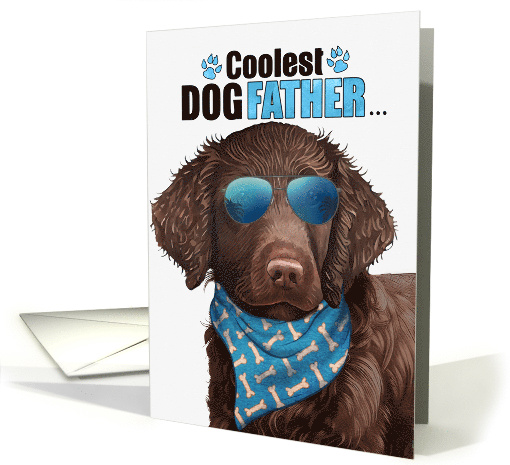Father's Day Curly Coated Retriever Dog Coolest Dogfather Ever card