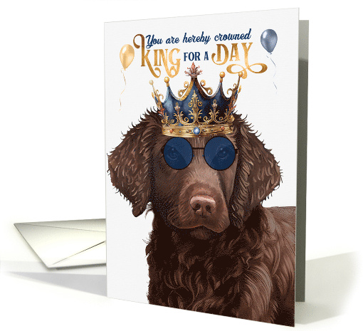 Birthday Curly Coated Retriever Dog Funny King for a Day card