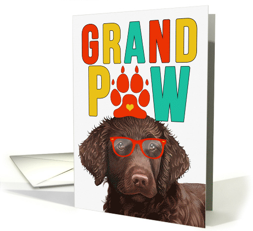 GrandPAW Curly Coated Retriever Dog Grandparents Day card (1811940)