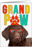 GrandPAW Curly Coated Retriever Dog Grandparents Day card