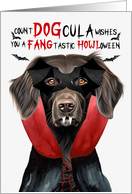 Flat Coat Retriever Dog Funny Halloween Count DOGcula card