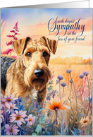 Sympathy Airedale Terrier Dog in a Wildflower Meadow card