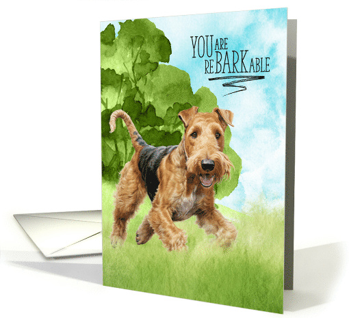 Congratulations reBARKable Airedale Terrier Dog in the Country card