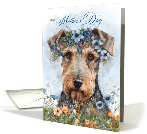 Mother's Day Airedale Terrier Dog with Wildflower... (1812538)