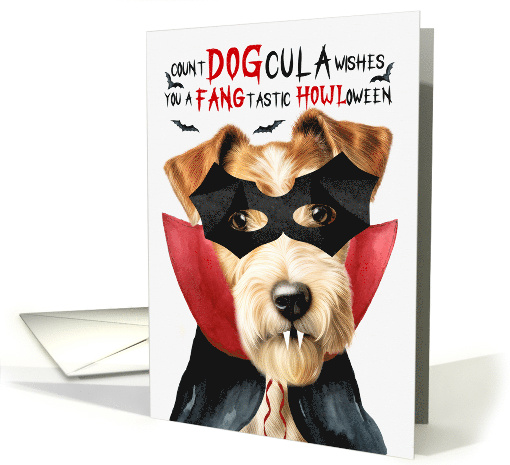 Fox Terrier Dog Funny Halloween Count DOGcula card (1812694)
