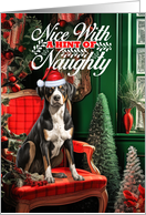 Greater Swiss Mountain Christmas Dog Nice with a Hint of Naughty card