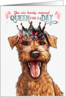 Birthday Irish Terrier Dog Funny Queen for a Day card