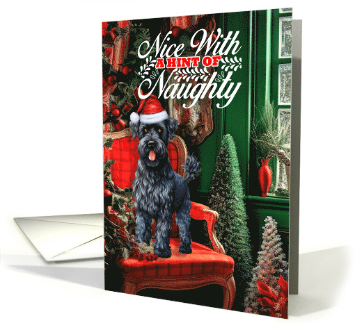 Kerry Blue Terrier Christmas Dog Nice with a Hint of Naughty card