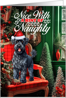 Kerry Blue Terrier Christmas Dog Nice with a Hint of Naughty card