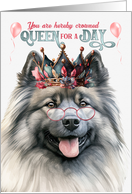Birthday Keeshond Dog Funny Queen for a Day card