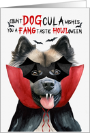 Keeshond Dog Funny Halloween Count DOGcula card