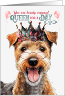Birthday Lakeland Terrier Dog Funny Queen for a Day card