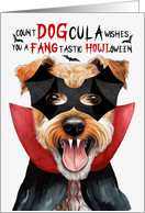Lakeland Terrier Dog Funny Halloween Count DOGcula card
