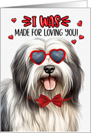 Valentine’s Day Lowchen Dog I Was Made for Loving You card