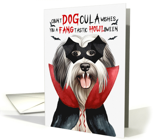 Lowchen Dog Funny Halloween Count DOGcula card (1814050)