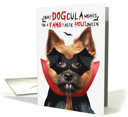 Norwich Terrier Dog Funny Halloween Count DOGcula card (1814188)