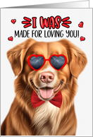 Valentine’s Day Toller Retriever Dog Made for Loving You card